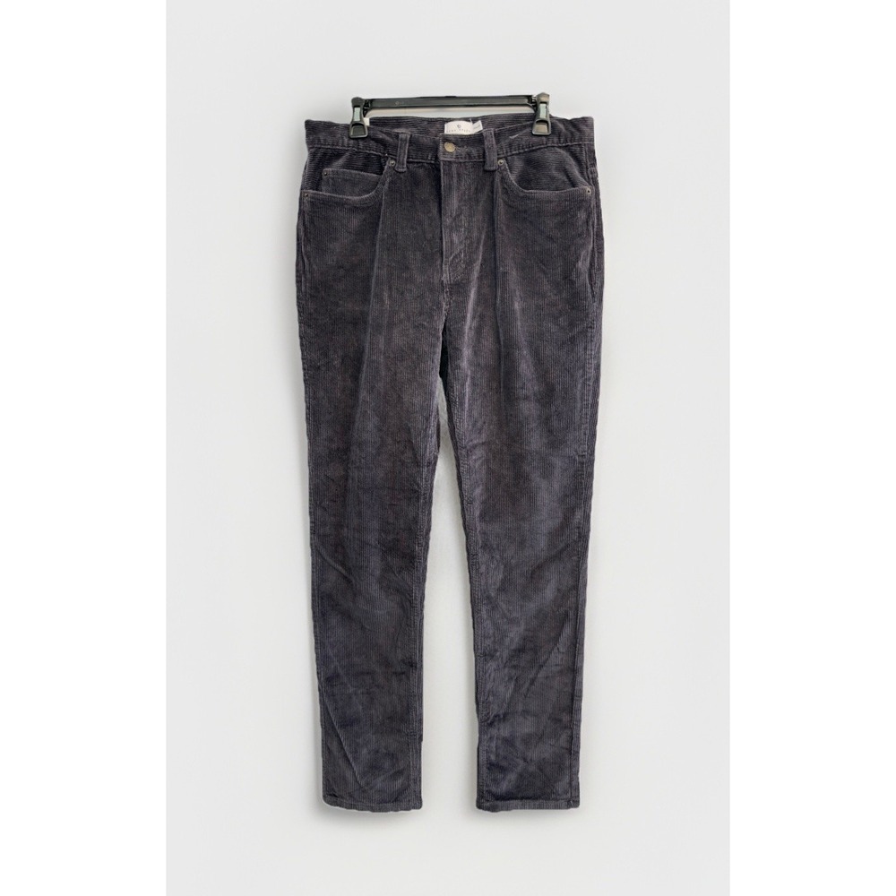 True Craft‎ Men's Slim Fit Corduroy Pants Size 34X32 Grey Cotton Blend Stretch